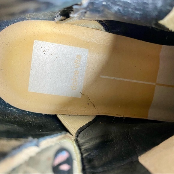 Dolce Vita Kaidie Cream Suede with Black Spots Animal Print Ankle Boots 8 - Picture 8 of 13